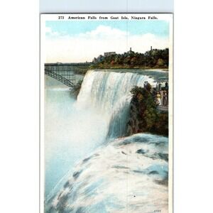 American Falls Goat Isle Niagara Falls Vintage Original Postcard PC10